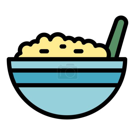 Illustration for Lunch break food icon. Outline Lunch break food vector icon for web design isolated on white background color flat - Royalty Free Image