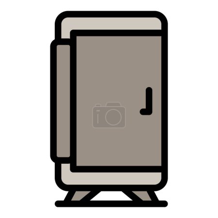 Illustration for Beverage fridge icon. Outline Beverage fridge vector icon for web design isolated on white background color flat - Royalty Free Image