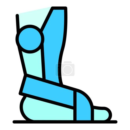 Illustration for Exoskeleton leg icon outline vector. Robot man. Artificial future color flat - Royalty Free Image