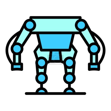 Illustration for Robot body icon outline vector. Artificial suit man. Human tech color flat - Royalty Free Image