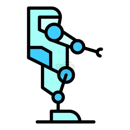 Illustration for Game robot icon outline vector. Exoskeleton suit. Artificial man color flat - Royalty Free Image