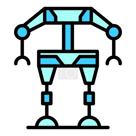 Illustration for Exosuit icon outline vector. Exoskeleton suit. Robot man color flat - Royalty Free Image