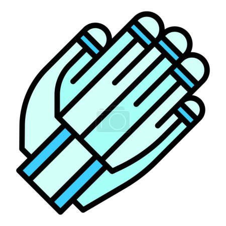 Illustration for Exosuit hand icon outline vector. Robot suit. Human future color flat - Royalty Free Image
