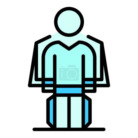 Illustration for Fly exosuit icon outline vector. Exoskeleton robot. Artificial suit color flat - Royalty Free Image