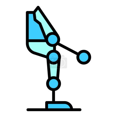 Illustration for Exoskeleton part icon outline vector. Robot suit. Artificial man color flat - Royalty Free Image