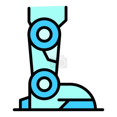 Illustration for Robot foot icon outline vector. Exoskeleton suit. Artificial human color flat - Royalty Free Image