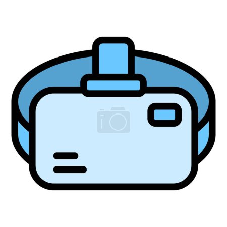 Illustration for Virtual reality mask icon. Outline Virtual reality mask vector icon for web design isolated on white background color flat - Royalty Free Image