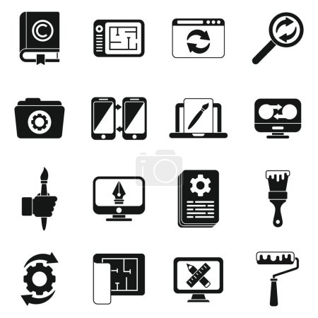 Illustration for Redesign icons set simple vector. Artist brief. Creative project - Royalty Free Image