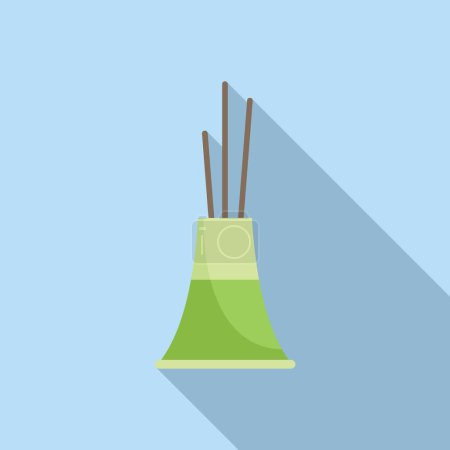 Illustration for Cosmetic sticks icon flat vector. Air spray. Fresh smell - Royalty Free Image
