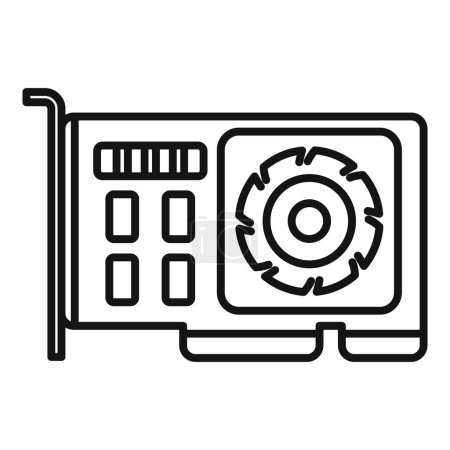 Illustration for GPU graphic card icon outline vector. Computer pc. Video cpu - Royalty Free Image