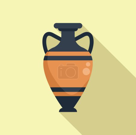 Illustration for Amphora vessel icon flat vector. Ancient vase. Wine old - Royalty Free Image