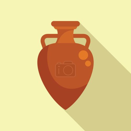 Illustration for History amphora icon flat vector. Greek pot. Classic art - Royalty Free Image