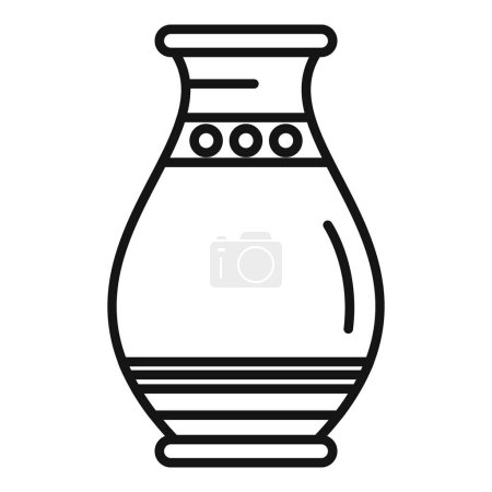 Illustration for Amphora pot icon outline vector. Greek ancient. Old vessel - Royalty Free Image