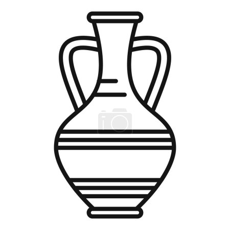 Illustration for Amphora jar icon outline vector. Vase pot. Rome jug - Royalty Free Image