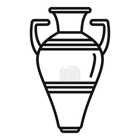 Illustration for Greece amphora icon outline vector. Vase pot. Jug urn - Royalty Free Image