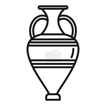 Illustration for Amphora vessel icon outline vector. Ancient vase. Wine old - Royalty Free Image