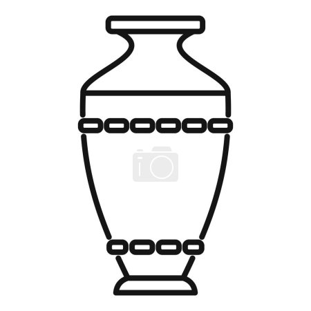 Illustration for Exhibition amphora icon outline vector. Ancient vase. Ceramic vessel - Royalty Free Image