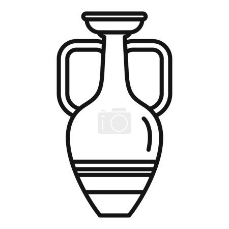 Illustration for Geometric amphora icon outline vector. Ancient vessel. Art shape - Royalty Free Image