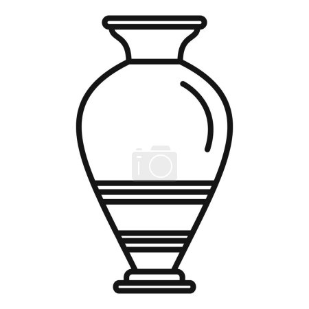 Illustration for Mediterranean amphora icon outline vector. Vase pot. Old jug - Royalty Free Image