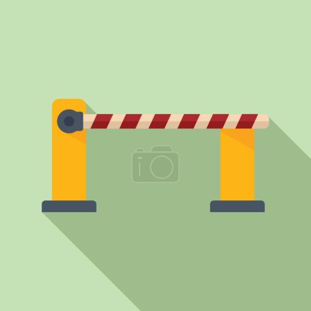 Illustration for Automatic barrier icon flat vector. Train safety. Gate traffic - Royalty Free Image