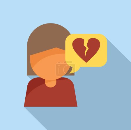 Illustration for Dislike heart icon flat vector. Social media. Up good - Royalty Free Image