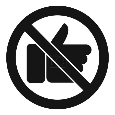 Illustration for Restricted dislike icon simple vector. Social media. Negative person - Royalty Free Image