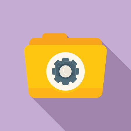 Illustration for Folder gear icon flat vector. Web ui. Ux page - Royalty Free Image