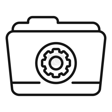 Illustration for Folder gear icon outline vector. Web ui. Ux page - Royalty Free Image