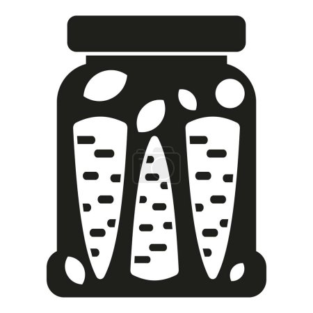 Illustration for Canned carrot icon flat vector. Food pickle. Vegetable product - Royalty Free Image
