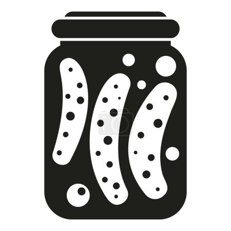 Illustration for Canned cucumber icon simple vector. Food pickle. Can jar - Royalty Free Image