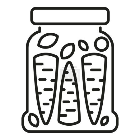 Illustration for Canned carrot icon outline vector. Food pickle. Vegetable product - Royalty Free Image