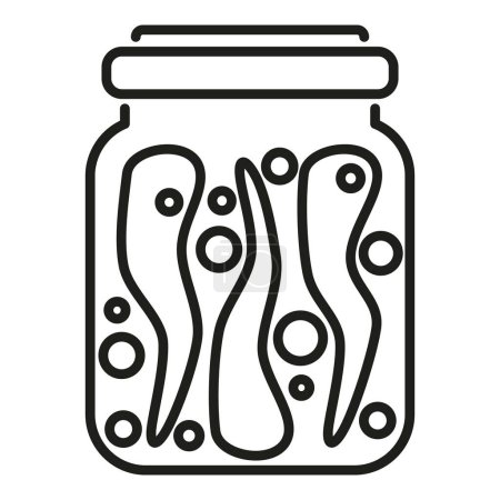 Illustration for Pickled chilli icon outline vector. Food eating. Can product - Royalty Free Image