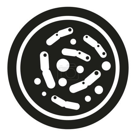 Téléchargez les illustrations : Bactéries médecine icône vecteur simple. Boîte de Pétri. Expérience médicale - en licence libre de droit
