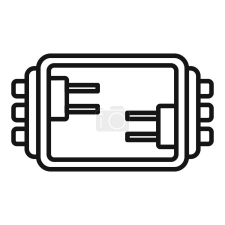 Ilustración de Icono de caja de conexiones de luz contorno vector. Luz de seguridad. Control de cerca - Imagen libre de derechos