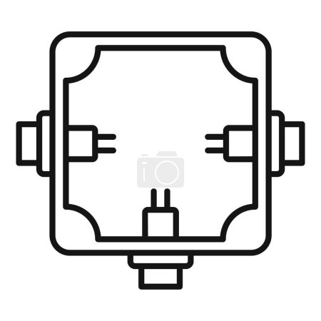 Ilustración de Peligro caja de conexiones icono contorno vector. Interruptor eléctrico. Control portátil - Imagen libre de derechos