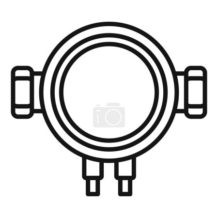 Ilustración de Desenchufe el icono de la caja de conexiones vector contorno. Interruptor eléctrico. Circuito de seguridad - Imagen libre de derechos