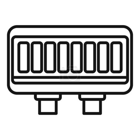 Ilustración de Control caja de conexiones icono contorno vector. Energía eléctrica. Contacto close - Imagen libre de derechos