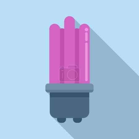 Illustration for Coronavirus UV lamp icon flat vector. Ultraviolet disinfection. Air device - Royalty Free Image