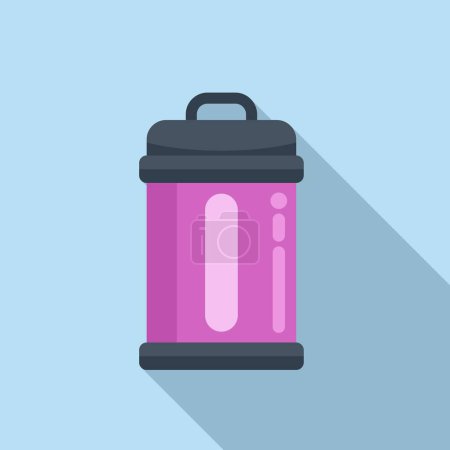 Illustration for UV lamp cleaner icon flat vector. Ultraviolet disinfection. Air device - Royalty Free Image