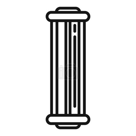 Illustration for UV lamp device icon outline vector. Air rays. Care insect - Royalty Free Image