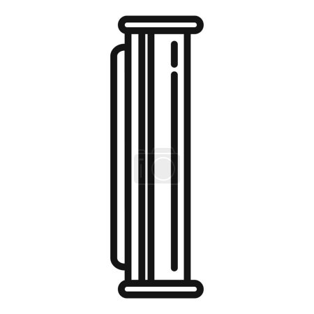 Illustration for Bacteria UV lamp icon outline vector. Ultraviolet disinfection. Air device - Royalty Free Image