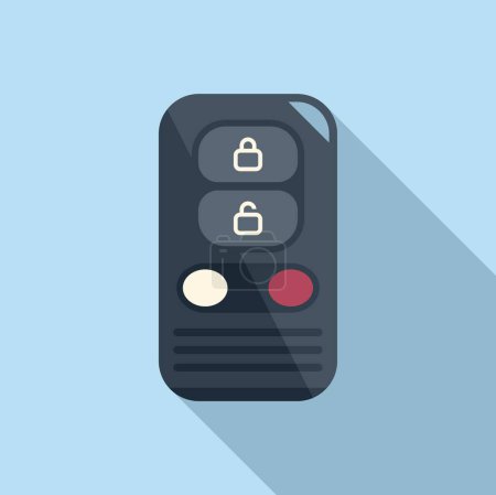 Illustration for Car key button icon flat vector. Vehicle lock. Business mobile - Royalty Free Image