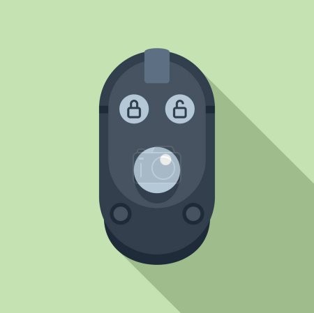Illustration for Unlock smart car key icon flat vector. Remote button. Lock vehicle - Royalty Free Image