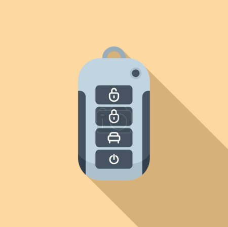 Illustration for Business vehicle car key icon flat vector. Smart button. Lock service - Royalty Free Image