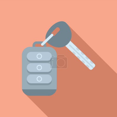 Illustration for Automobile car key icon flat vector. Smart remote button. Digital system - Royalty Free Image