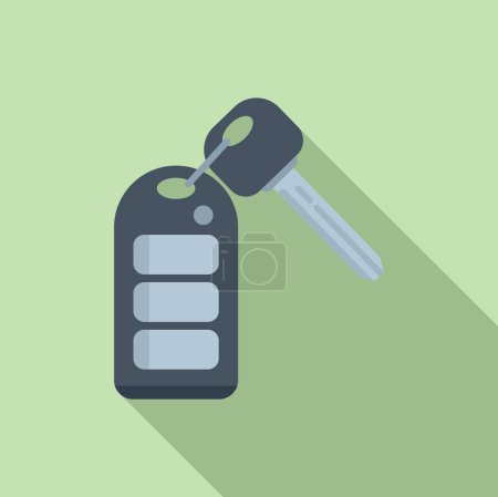 Illustration for Auto car key icon flat vector. Smart remote button. Vehicle lock - Royalty Free Image