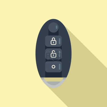 Illustration for Transport smart key icon flat vector. Car button. Vehicle lock - Royalty Free Image
