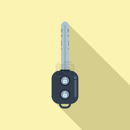 Illustration for Digital car key icon flat vector. Smart remote. Vehicle lock - Royalty Free Image