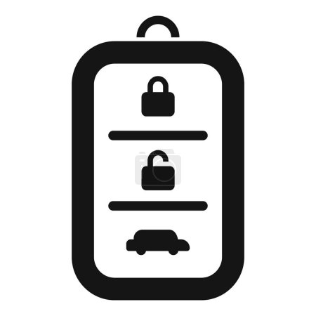 Téléchargez les illustrations : Vecteur simple d'icône de clé de verrouillage de véhicule. Bouton intelligent. Déverrouillage de service - en licence libre de droit
