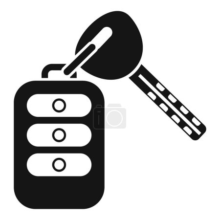 Illustration for Technology car key icon simple vector. Smart button. Alarm button - Royalty Free Image